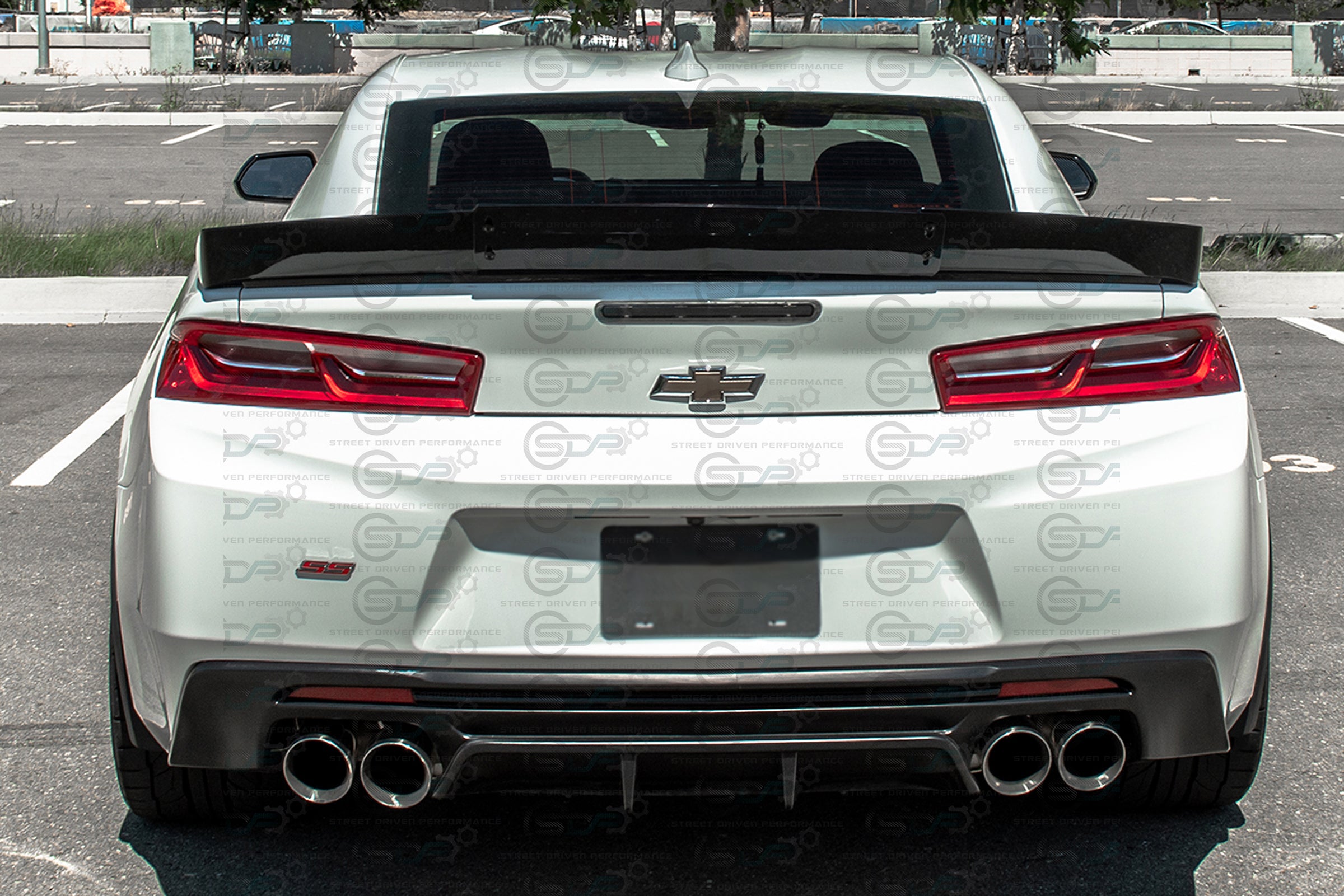 2016+ 6th Gen Camaro - Muscle Style Rear Spoiler Wing With Wickerbill for all models without rear view spoiler camera